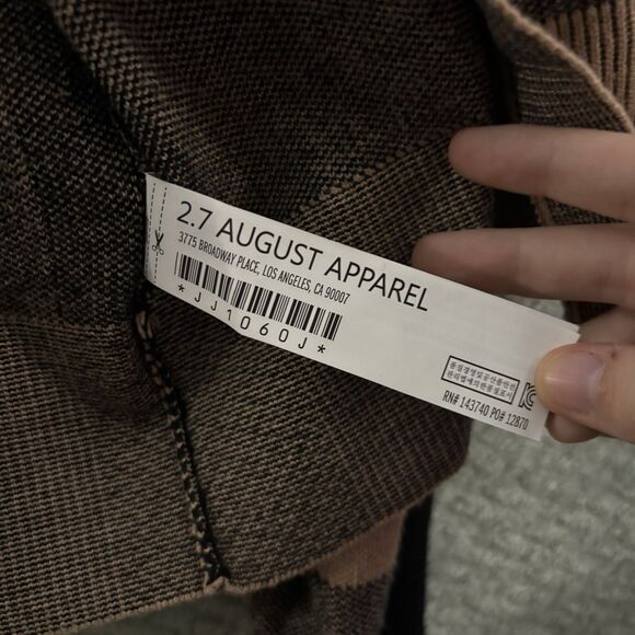 English Factory Women's Plaid Button-Front Cardigan Sweater Brown Preppy Money S - Picture 4 of 7